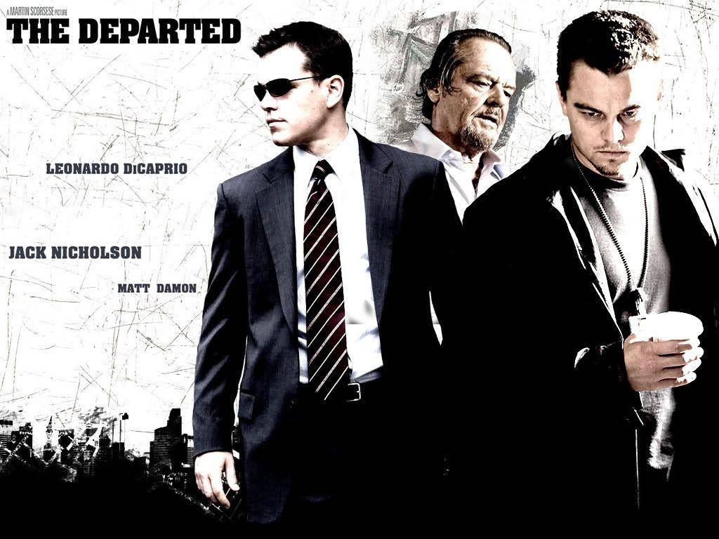 The Departed Black And White Movie Poster Wallpaper