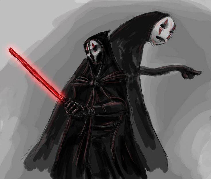 The Enigmatic Darth Nihilus And No Face - A Meeting Of Darkness Wallpaper