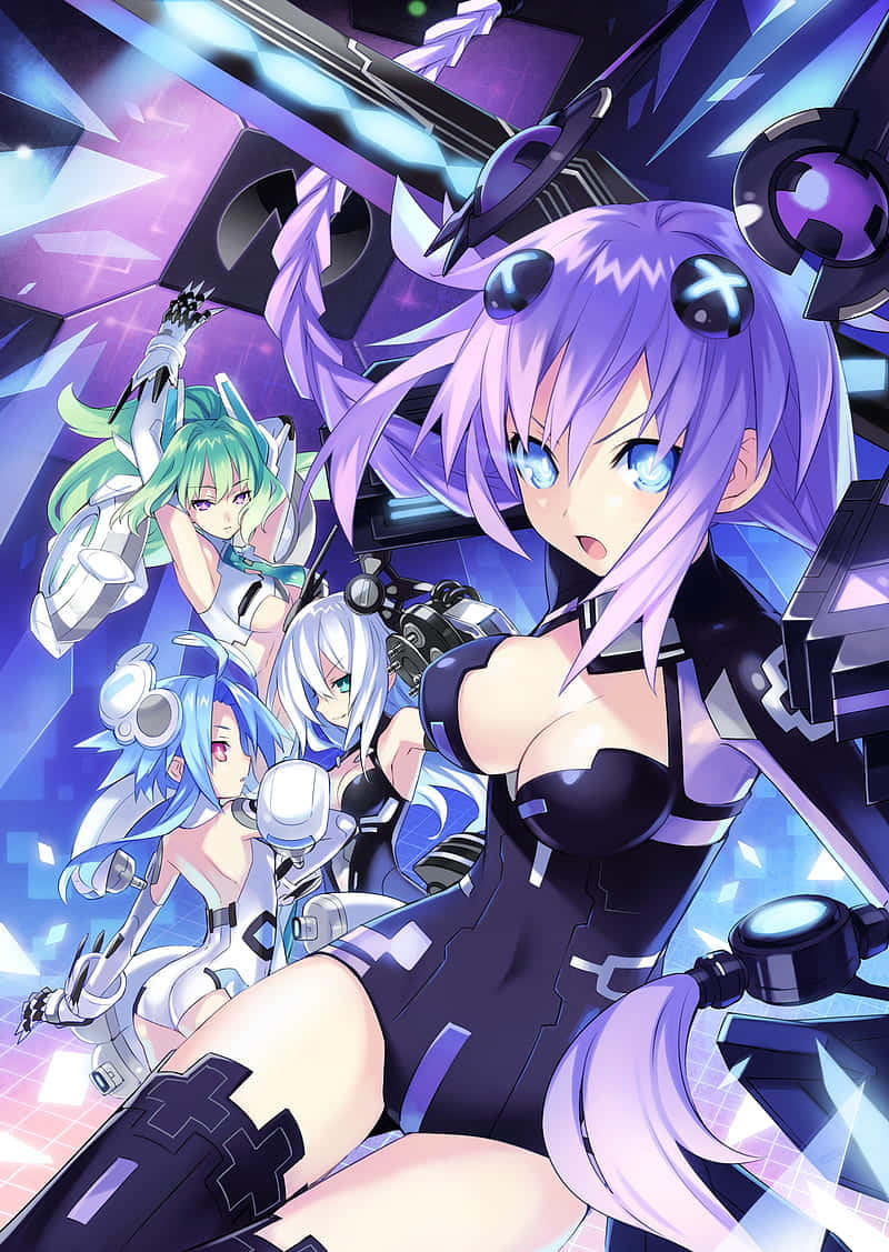 The Fierce Goddesses Of Hyperdimension Neptunia Are Ready To Battle! Wallpaper