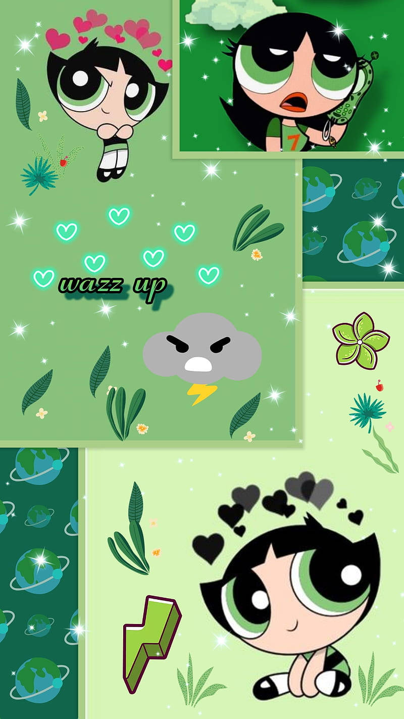 The Powerpuff Girls Buttercup Collage Wallpaper