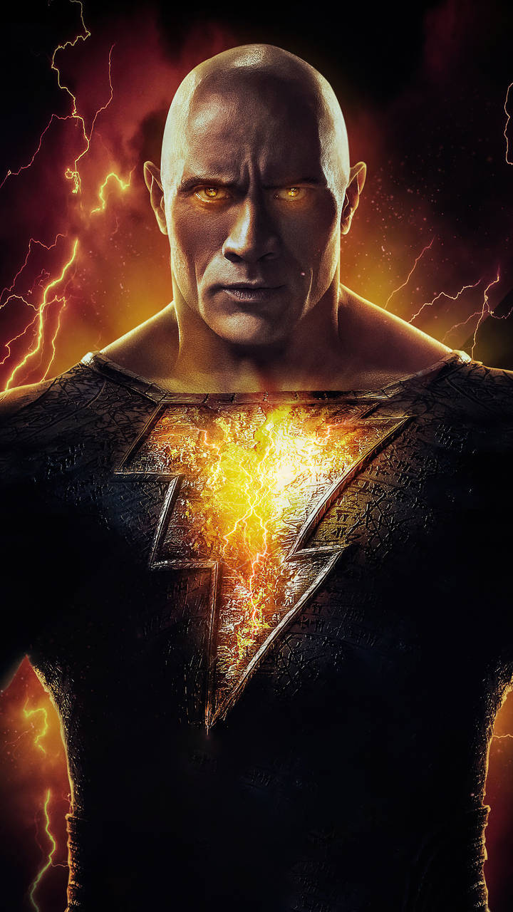 The Rock Black Adam Poster Glowing Wallpaper