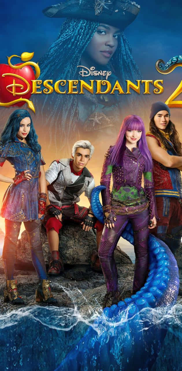 The Royal Couples In Disney Descendants- Evie And Chad And Mal And Ben Wallpaper