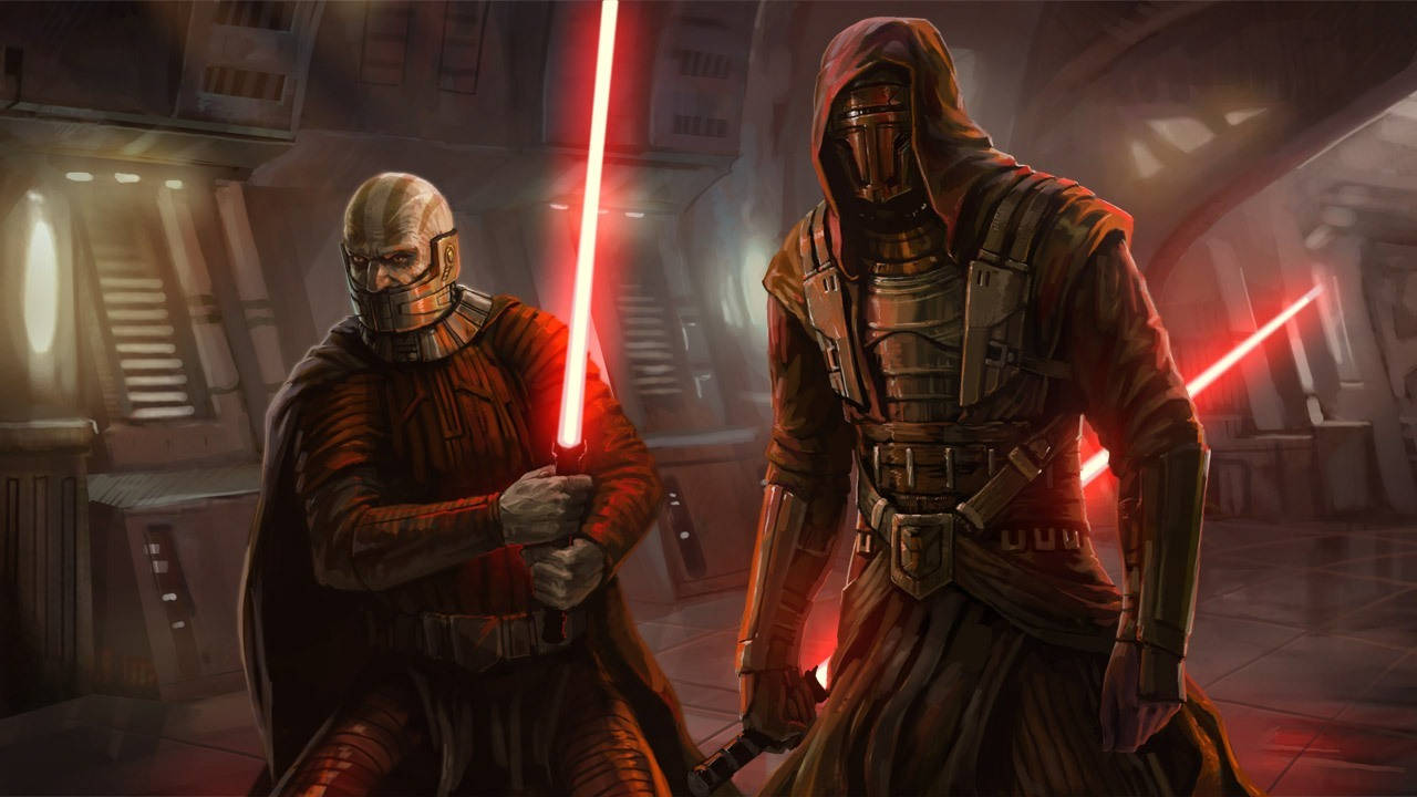 The Sith Lords Strike Back: Darth Malak And Revan In Knights Of The Old Republic Wallpaper