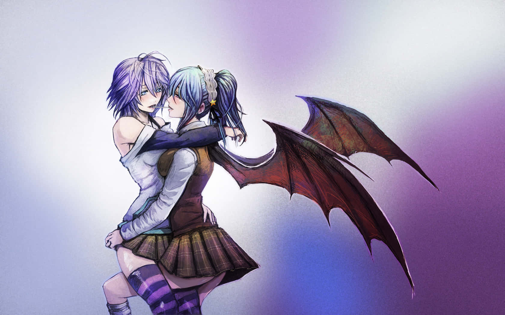 The Strong & Fierce Vampire Moka Akashiya From Rosario+vampire Wallpaper