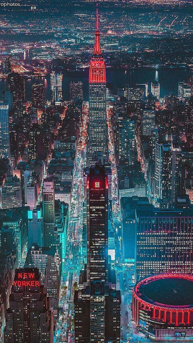 The Urban Nightscape Of New York City Wallpaper