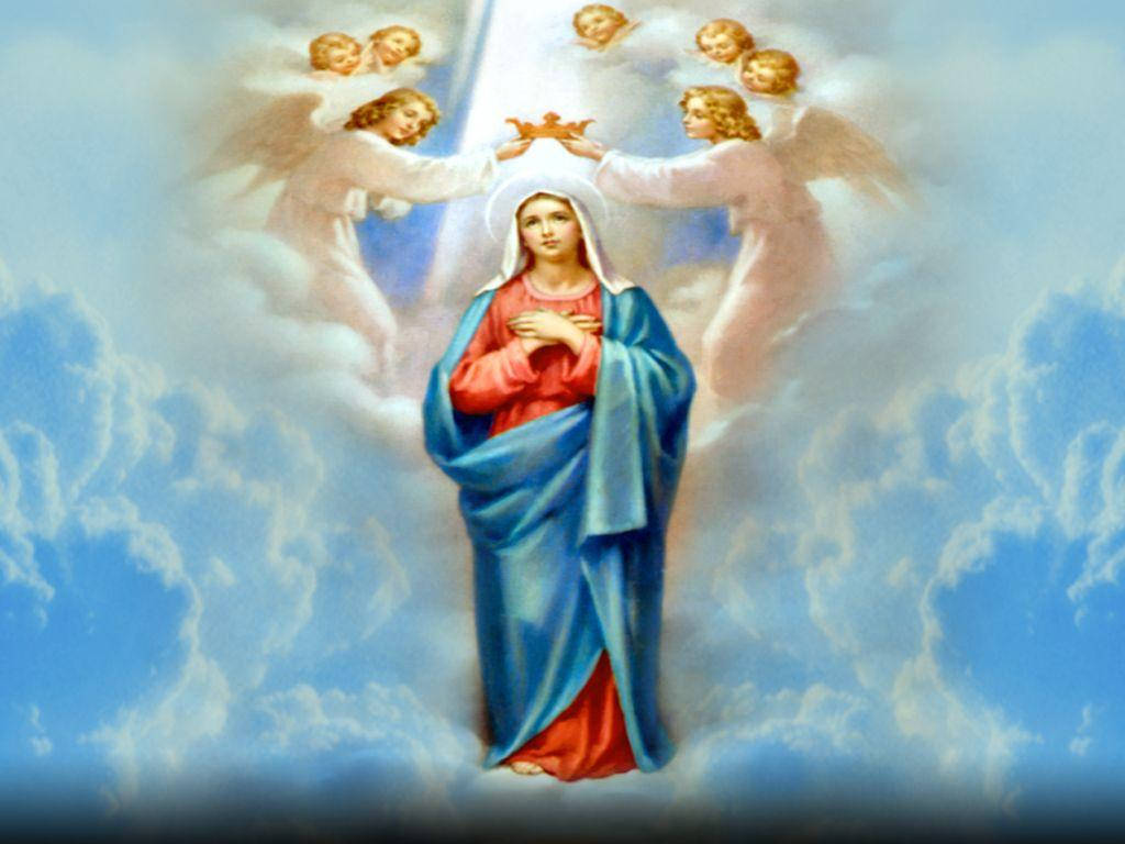 The Virgin Mary Angels Wallpaper