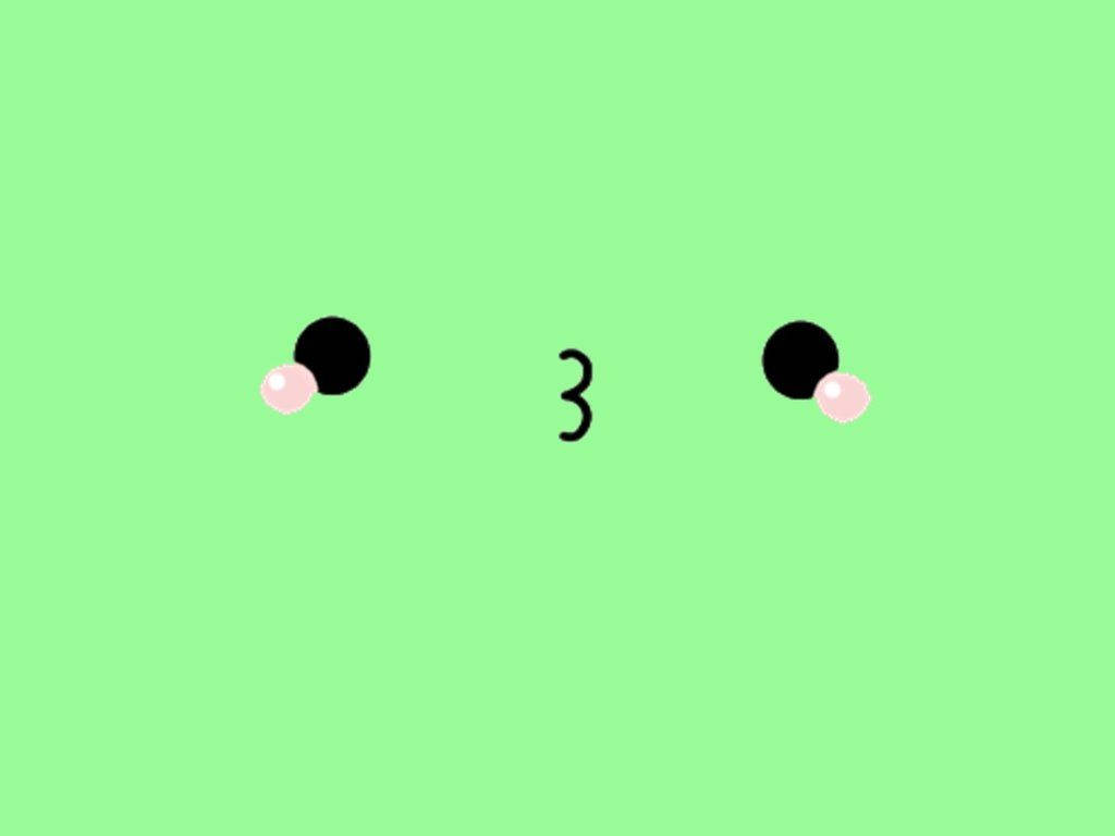 ● This Too Cute Green Emoticon Is Blowing Kisses! Wallpaper