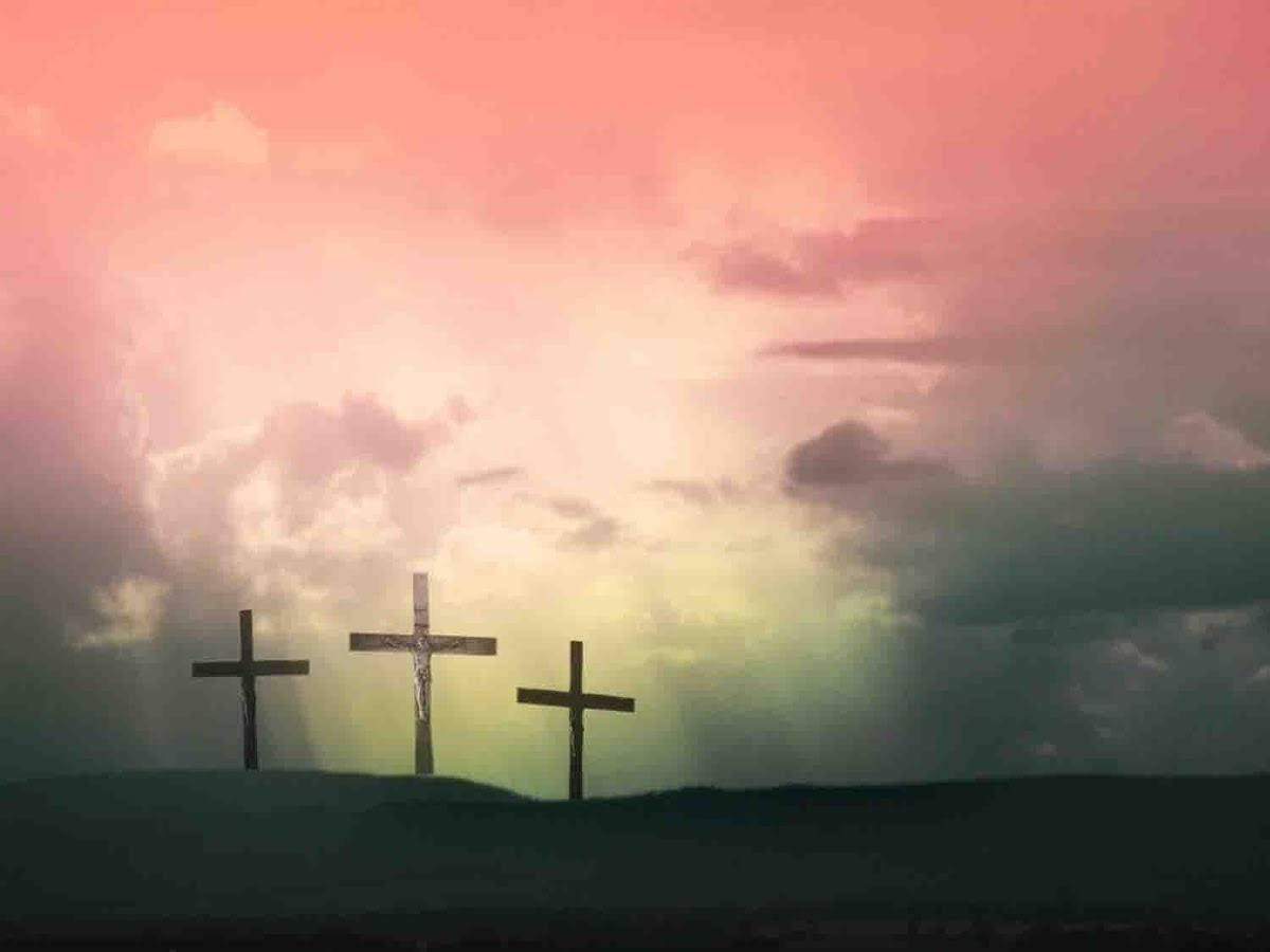 Three Crosses Representing Faith And Hope. Wallpaper