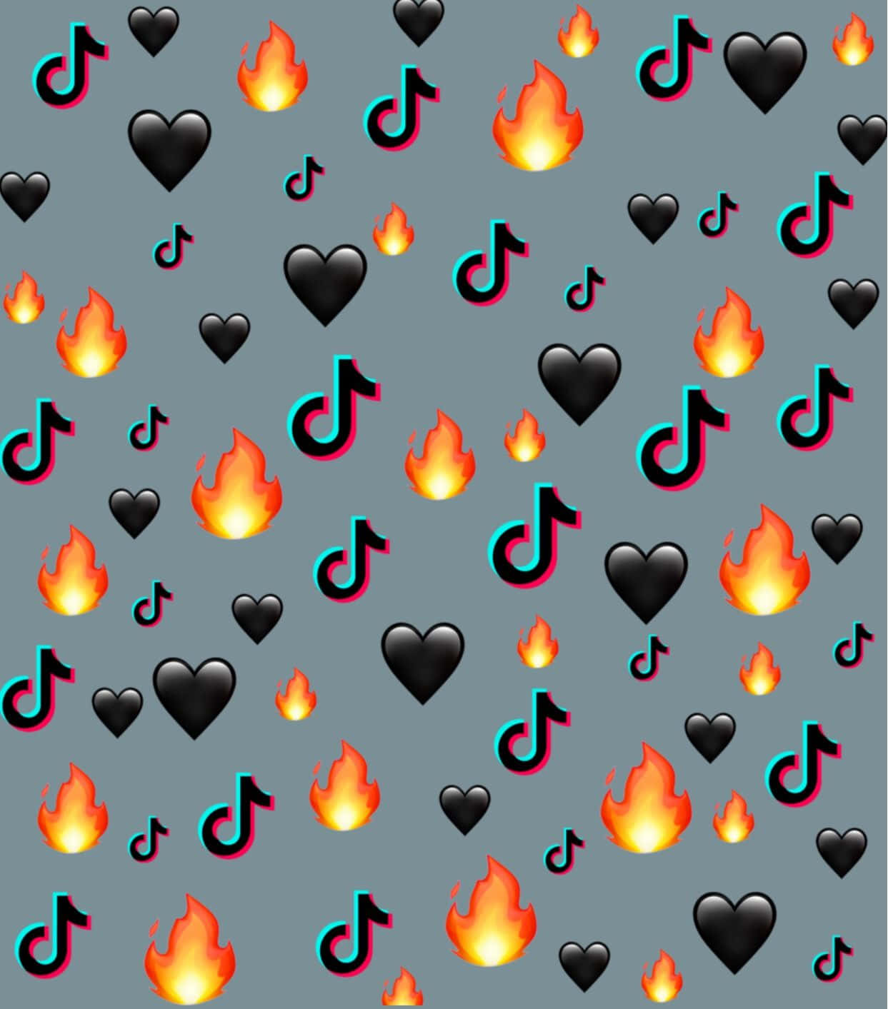 Tiktok Aesthetics Logo With Black Heart Wallpaper