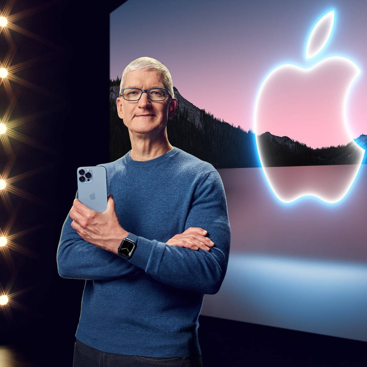 Tim Cook Modeling Apple Product Wallpaper