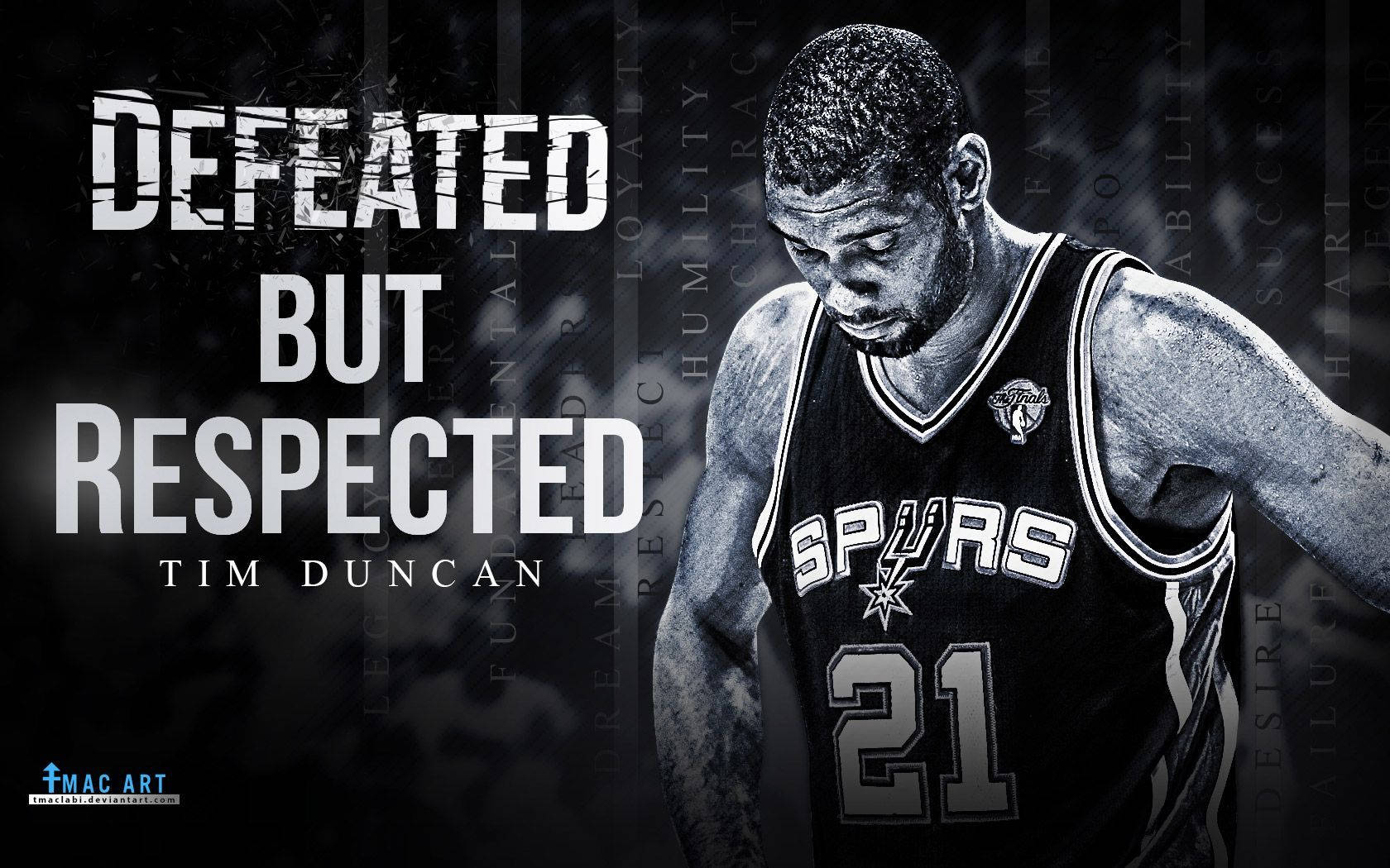 Tim Duncan Defeated Poster Wallpaper