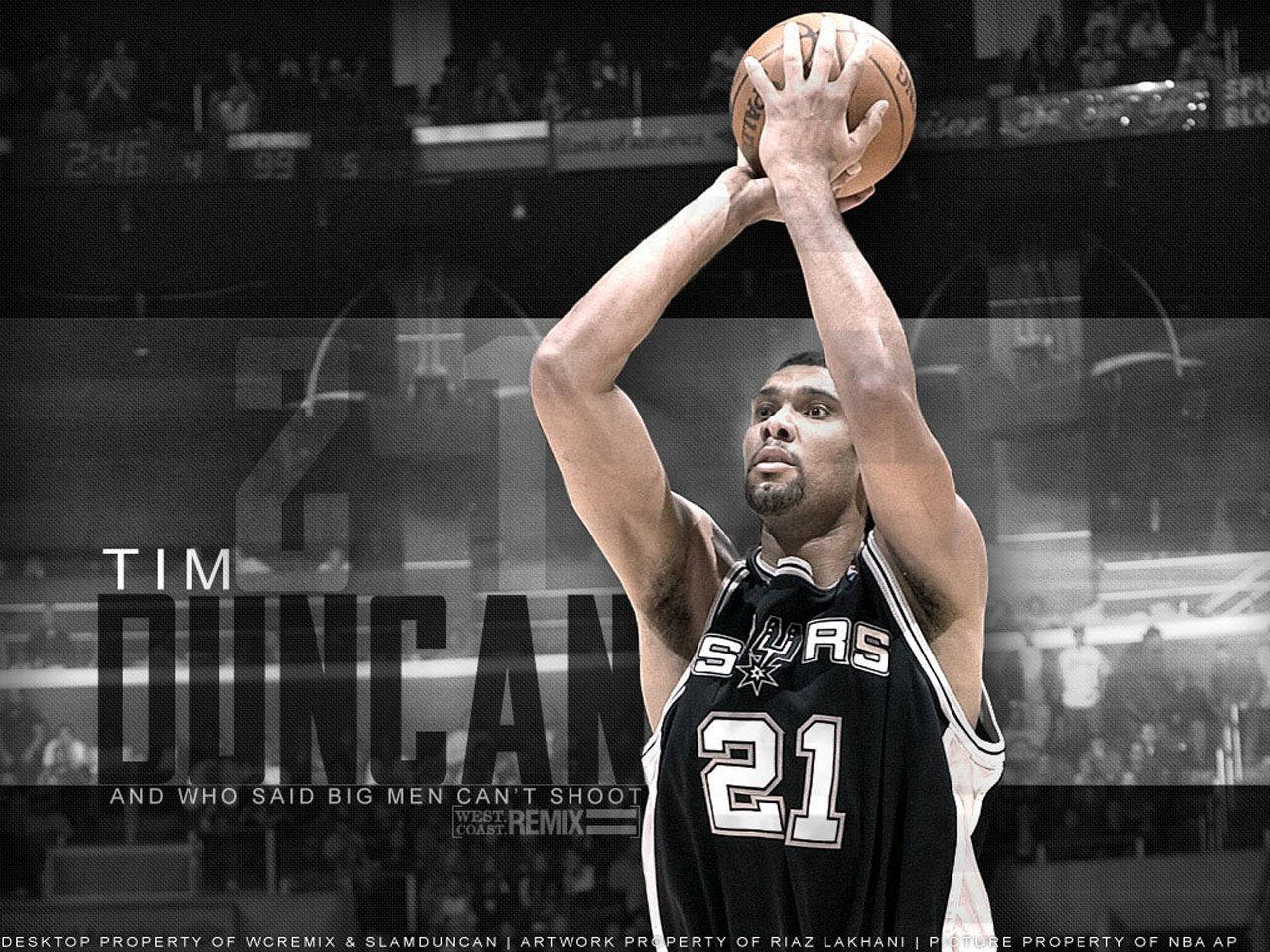 Tim Duncan Grey Ball Art Wallpaper