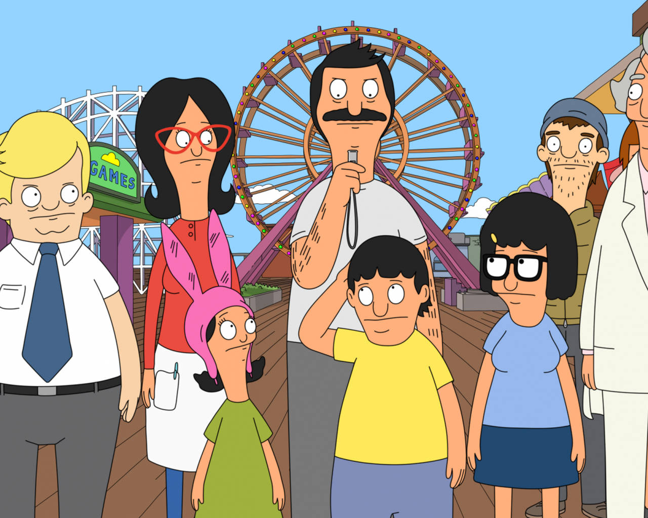 Tina Belcher And Family In Carnival Wallpaper