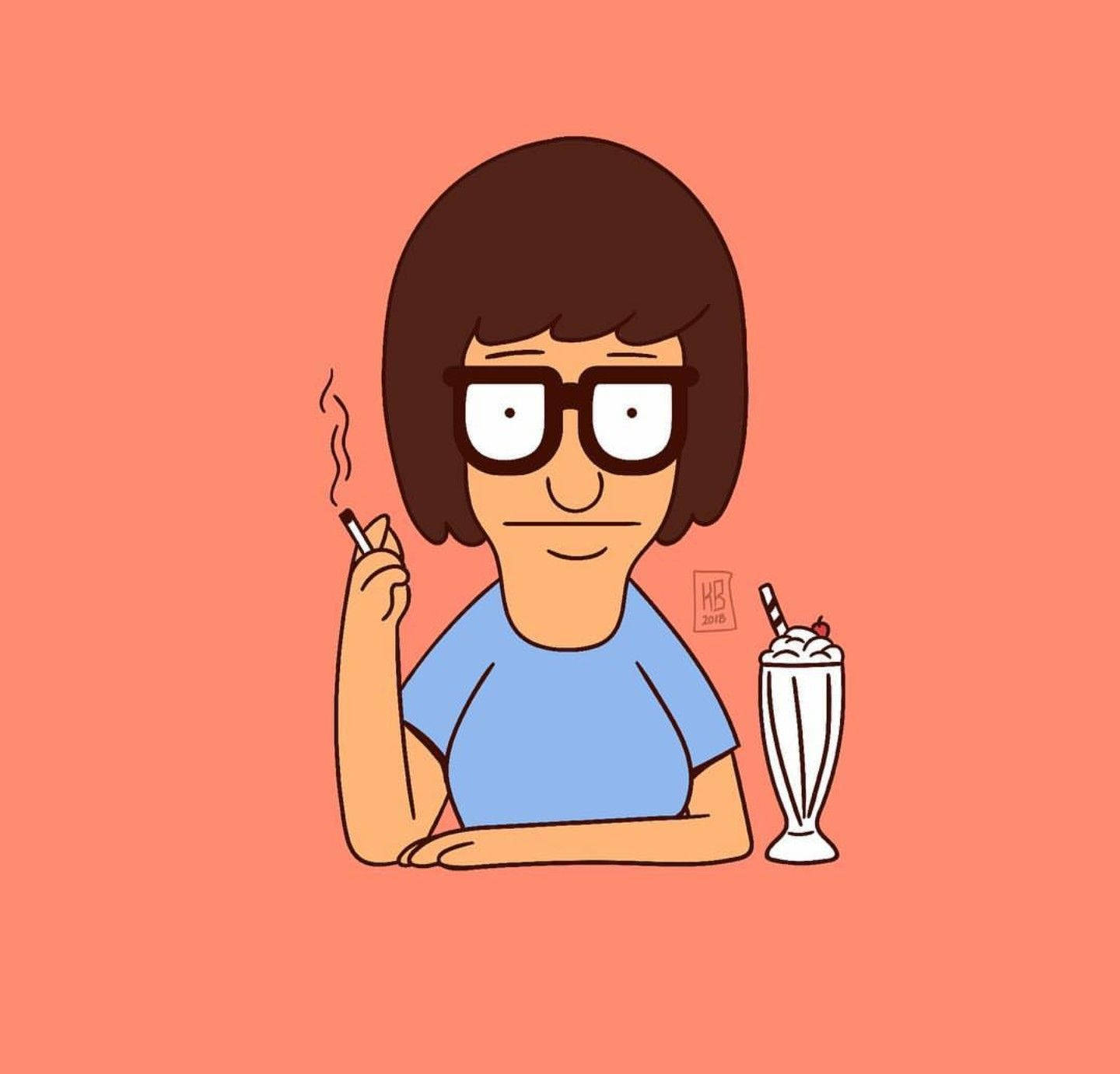 Tina Belcher Smoking Wallpaper