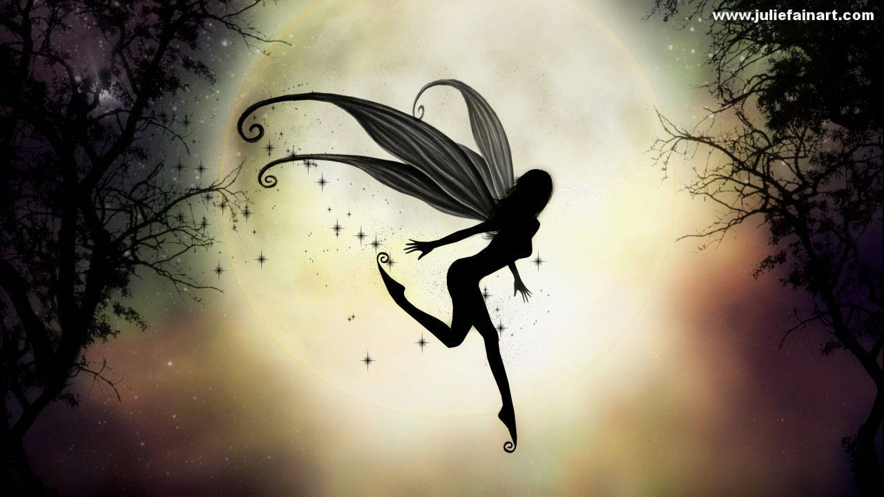 Tiny Silhouette Fairy Wallpaper