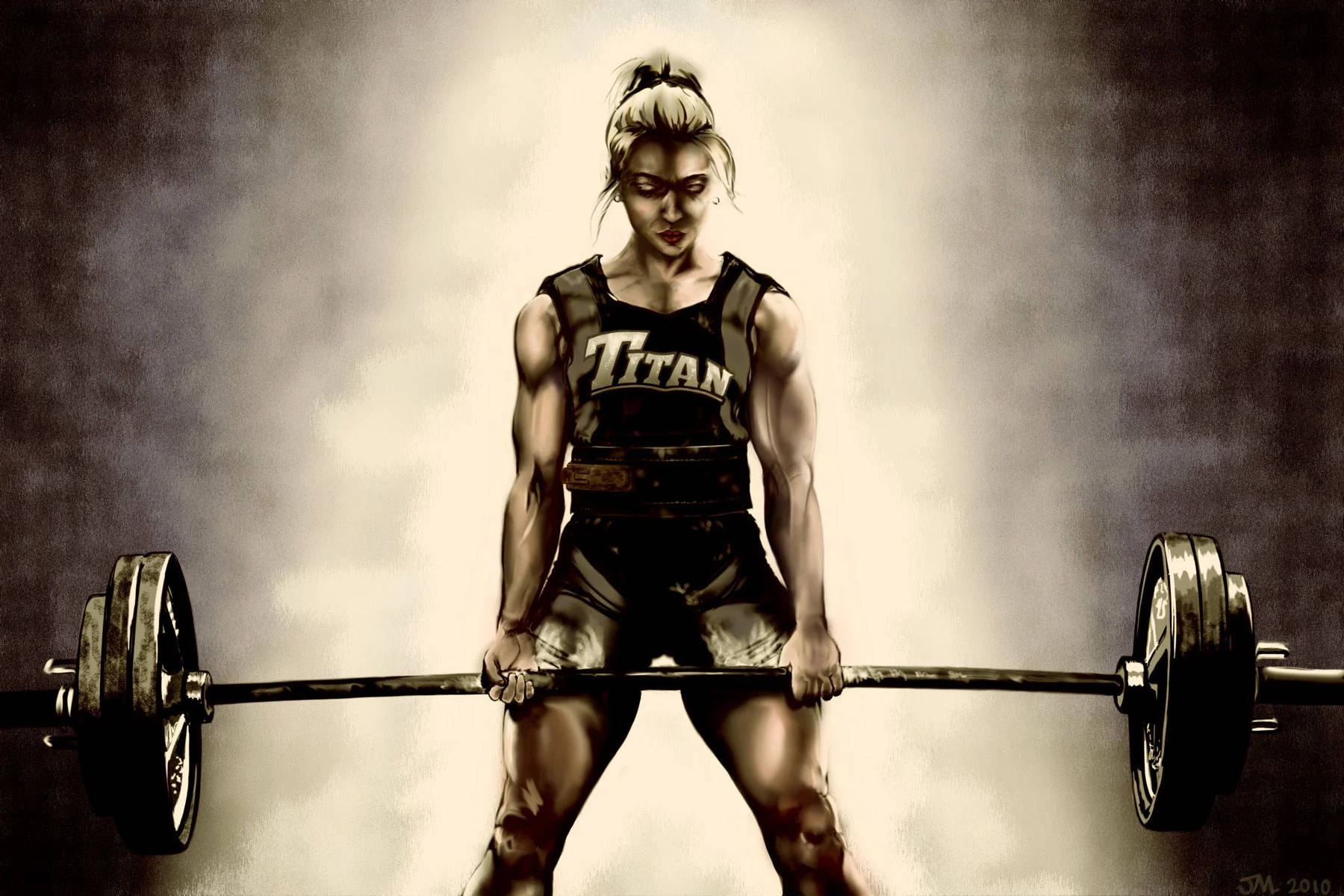 Titan Woman Weight Lifting Wallpaper