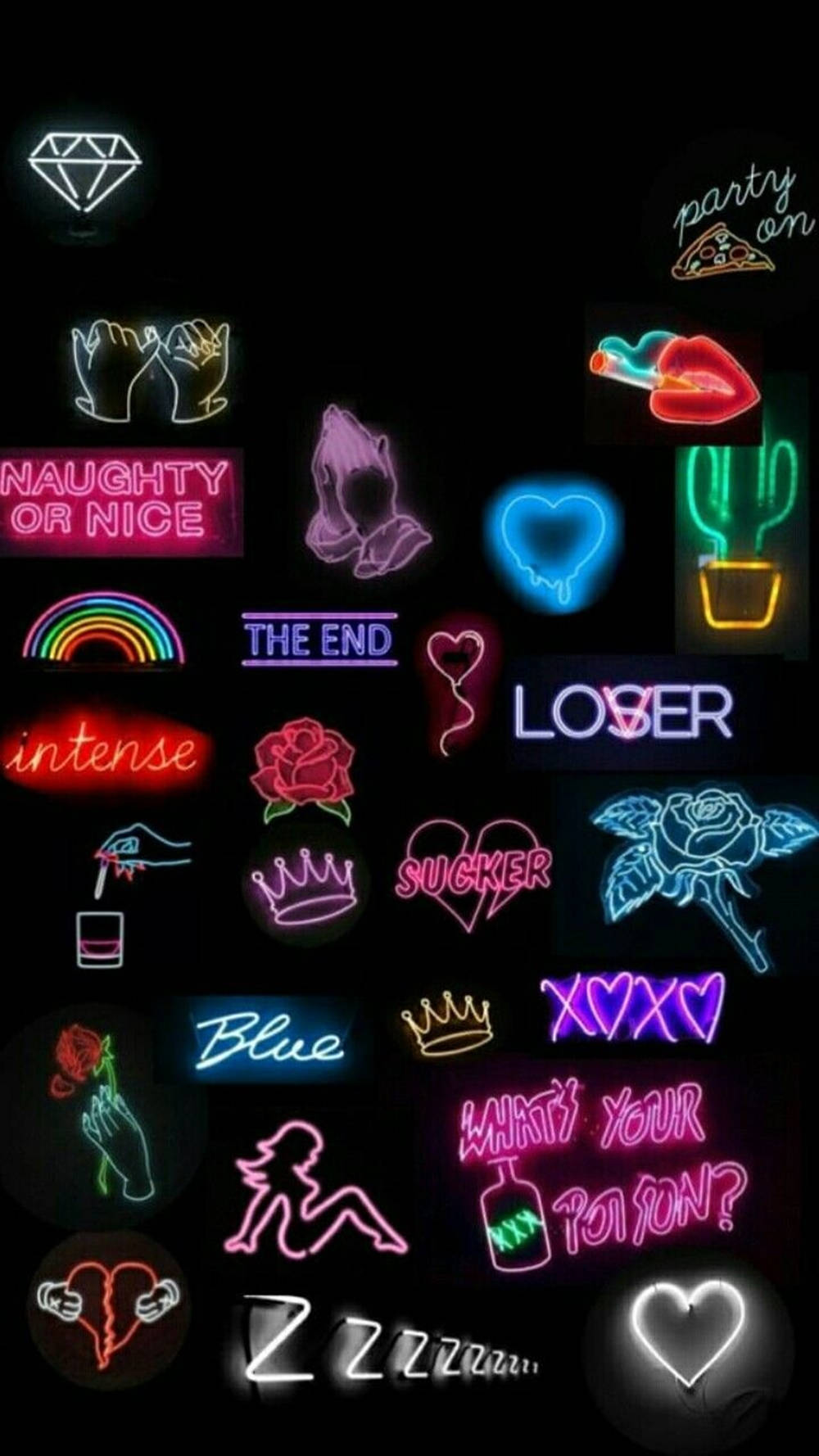 Tomboy Aesthetic Neon Logos Wallpaper