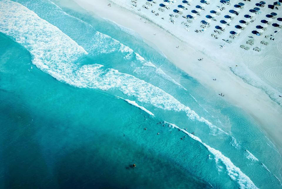 Topical Beach Bird's Eye View Wallpaper