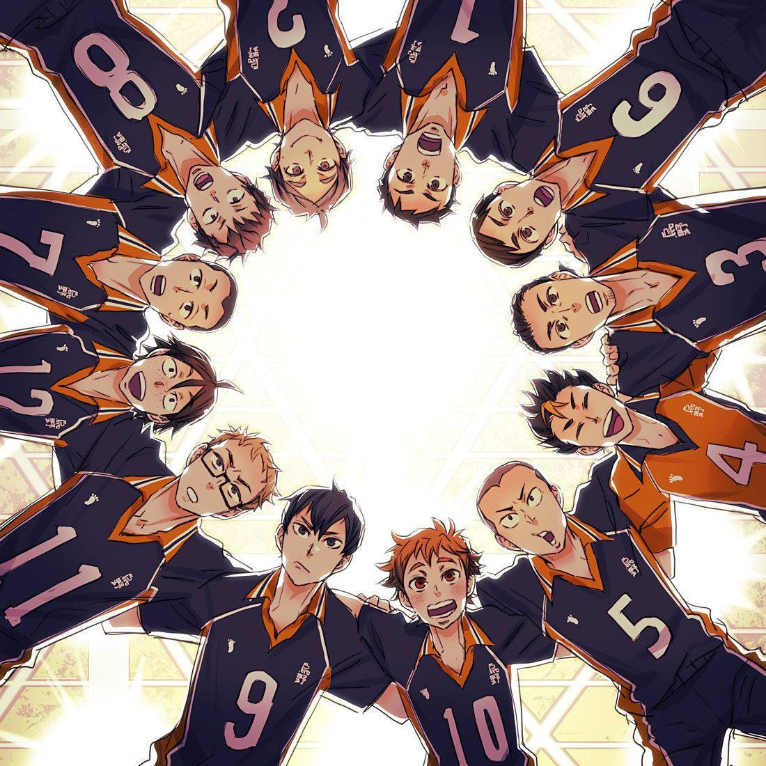 Tossing Toward Victory – The Karasuno High School Volleyball Team Wallpaper