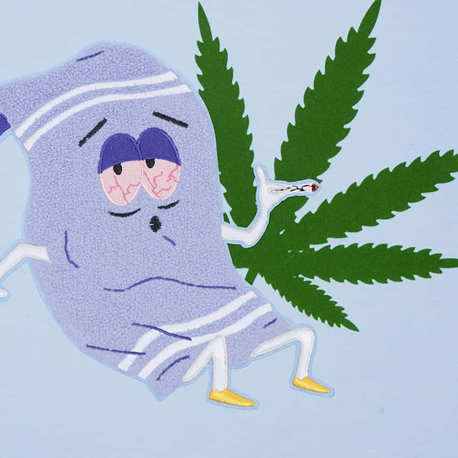 Towelie Holding Cannabis Leaf Wallpaper