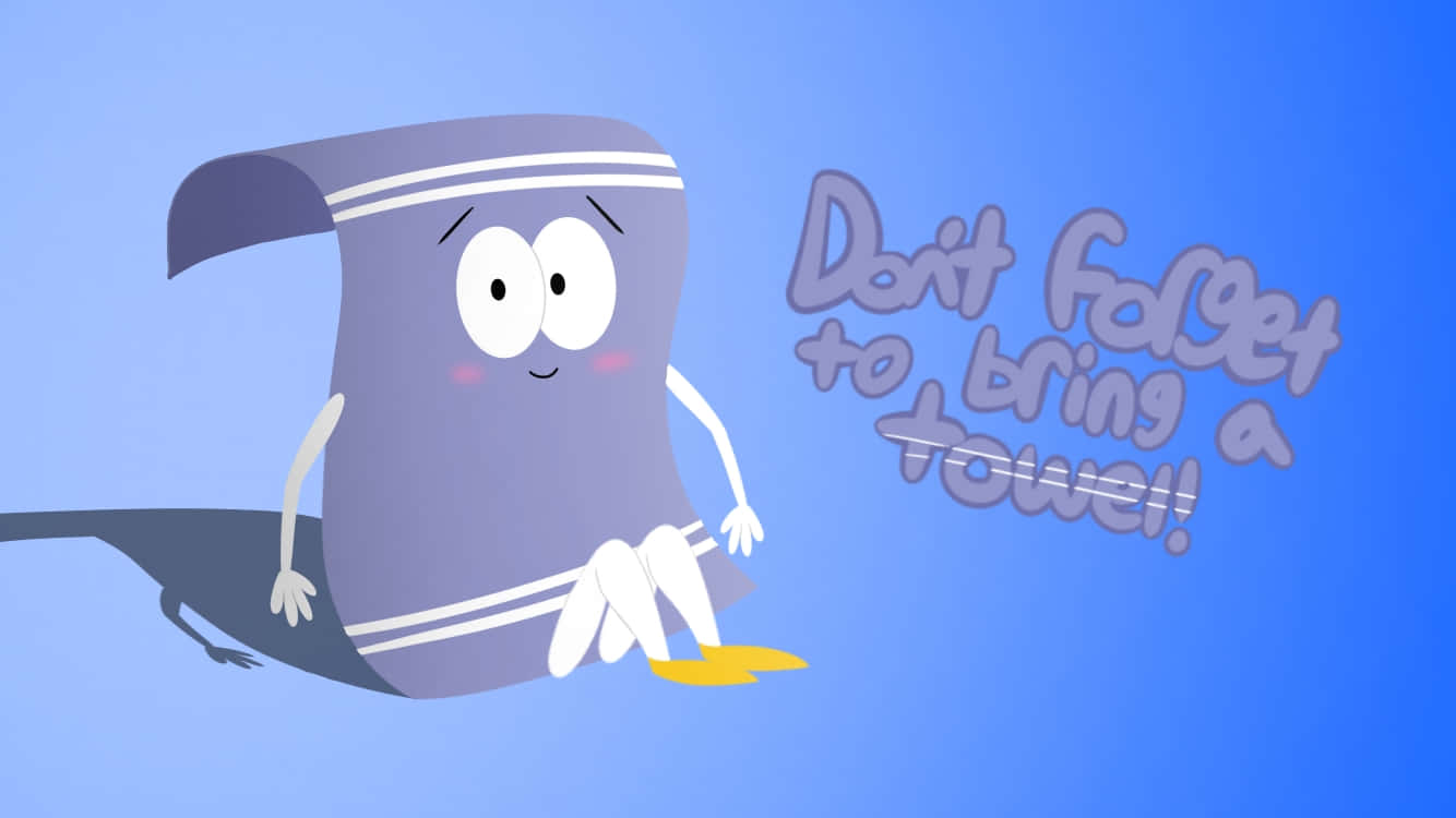 Towelie Reminder Blue Background Wallpaper