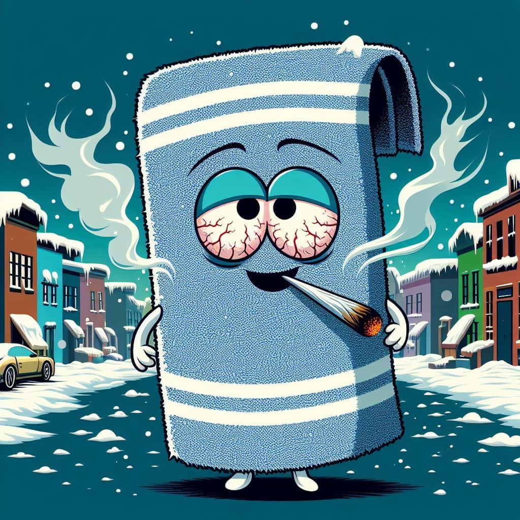 Towelie Smokingin Winter Scene Wallpaper