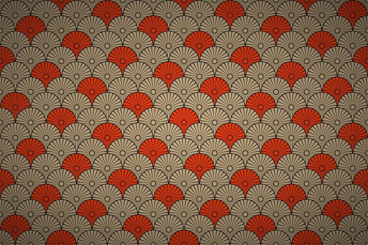 Traditional Japanese Fan Pattern Wallpaper