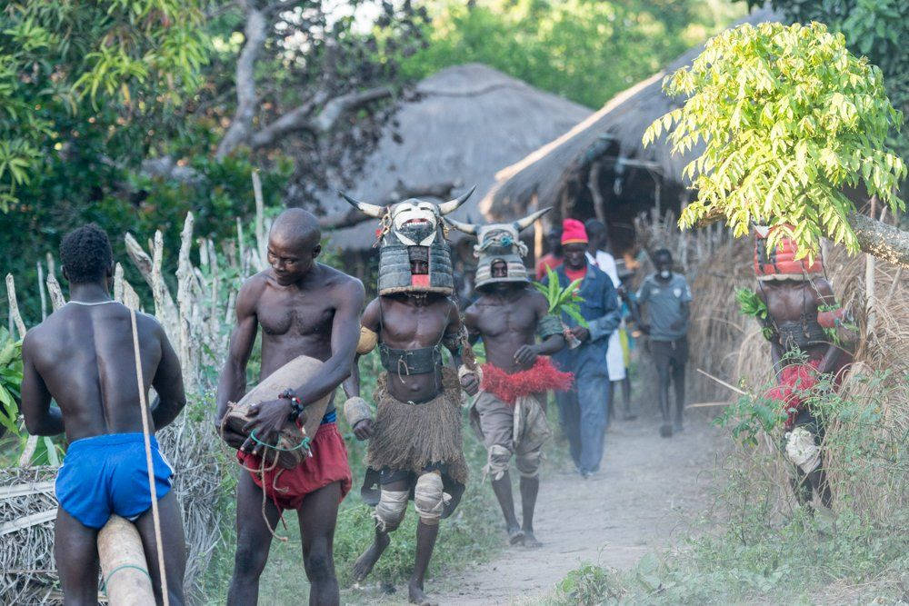 Traditional Vaca Bruto Dance Preparation In Guinea Bissau Wallpaper