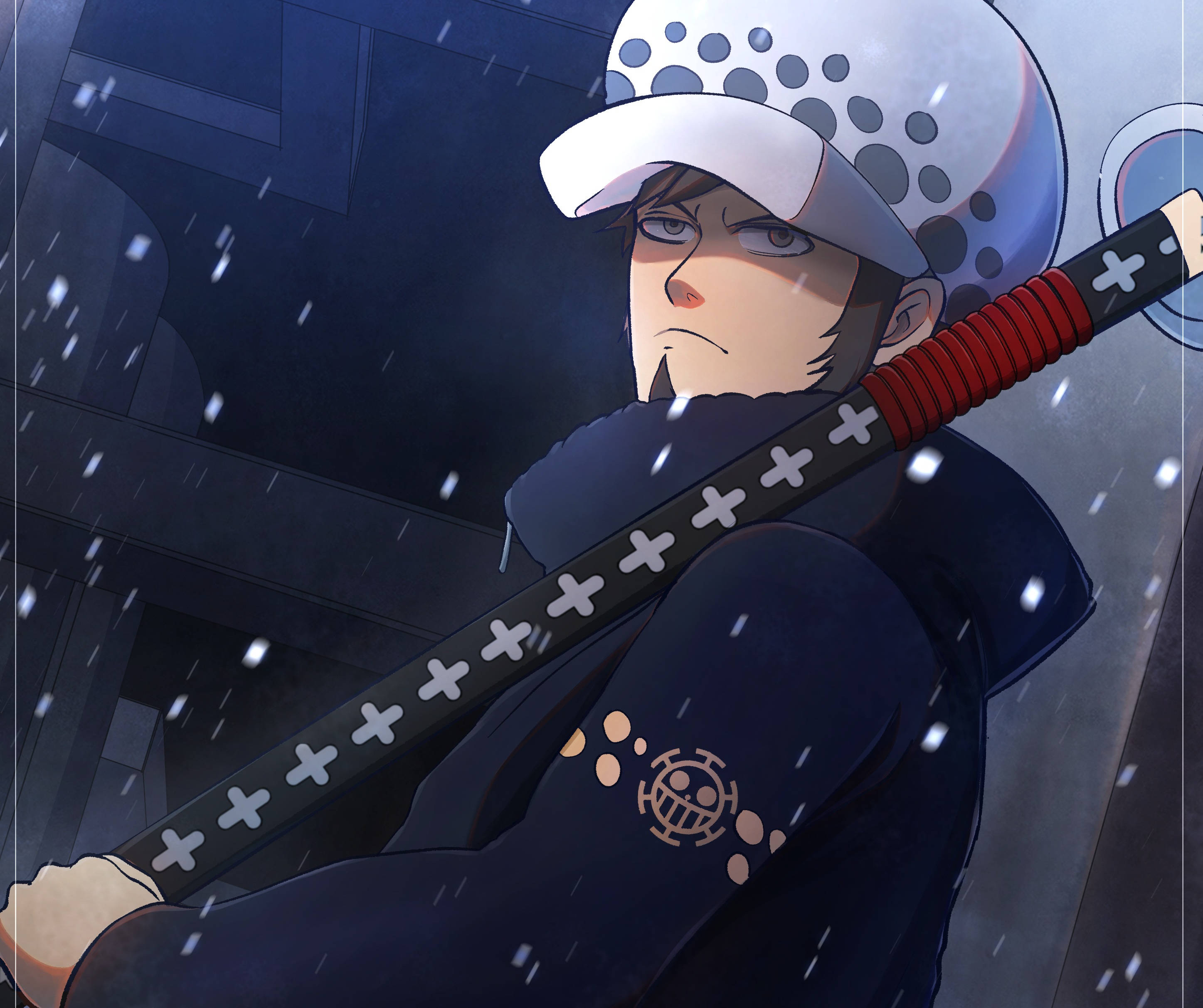 Trafalgar Law One Piece Snowing Digital Art Wallpaper