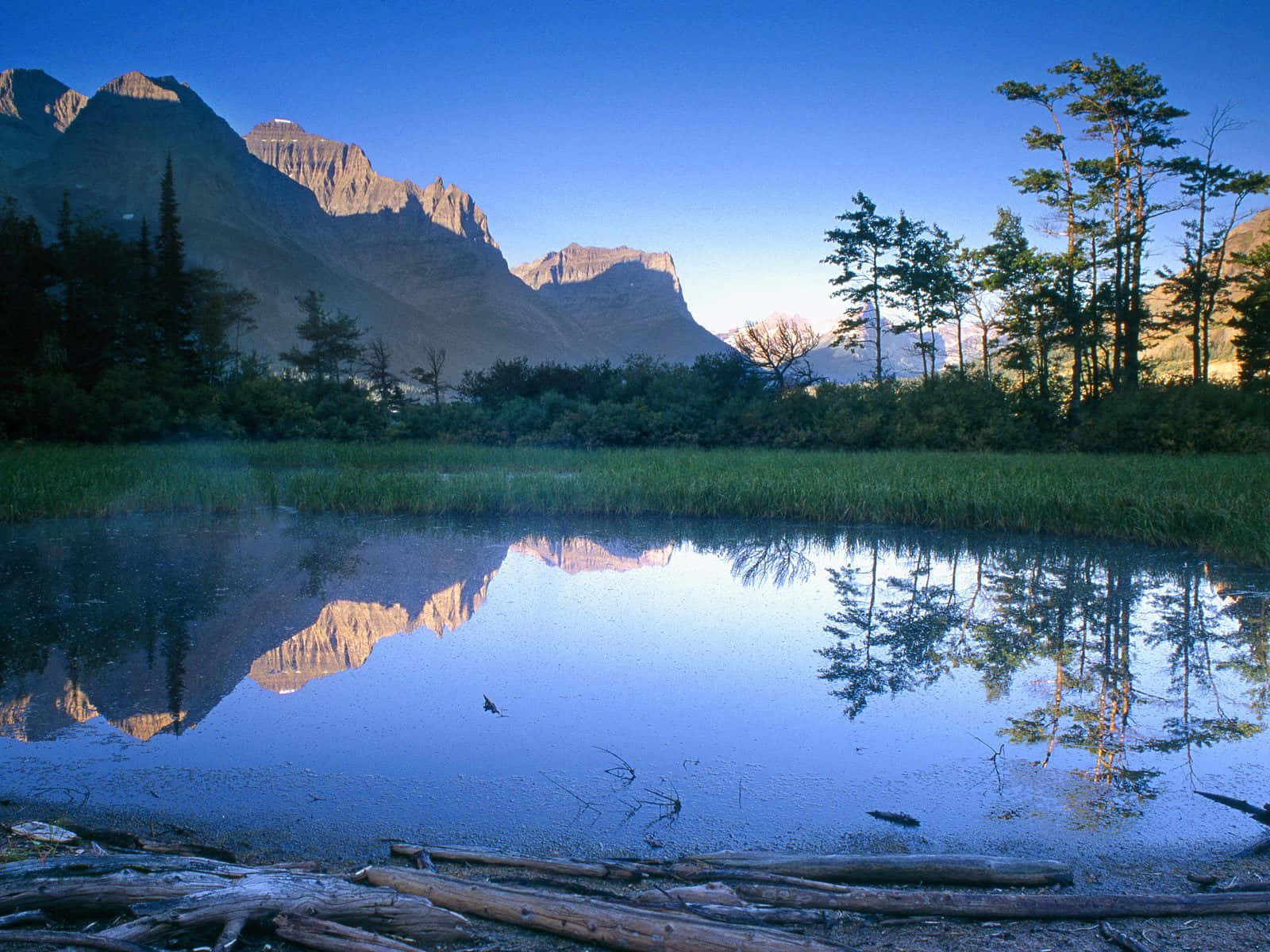 Tranquil Scenery Of Lily Pond Amidst Vibrant Hills Wallpaper