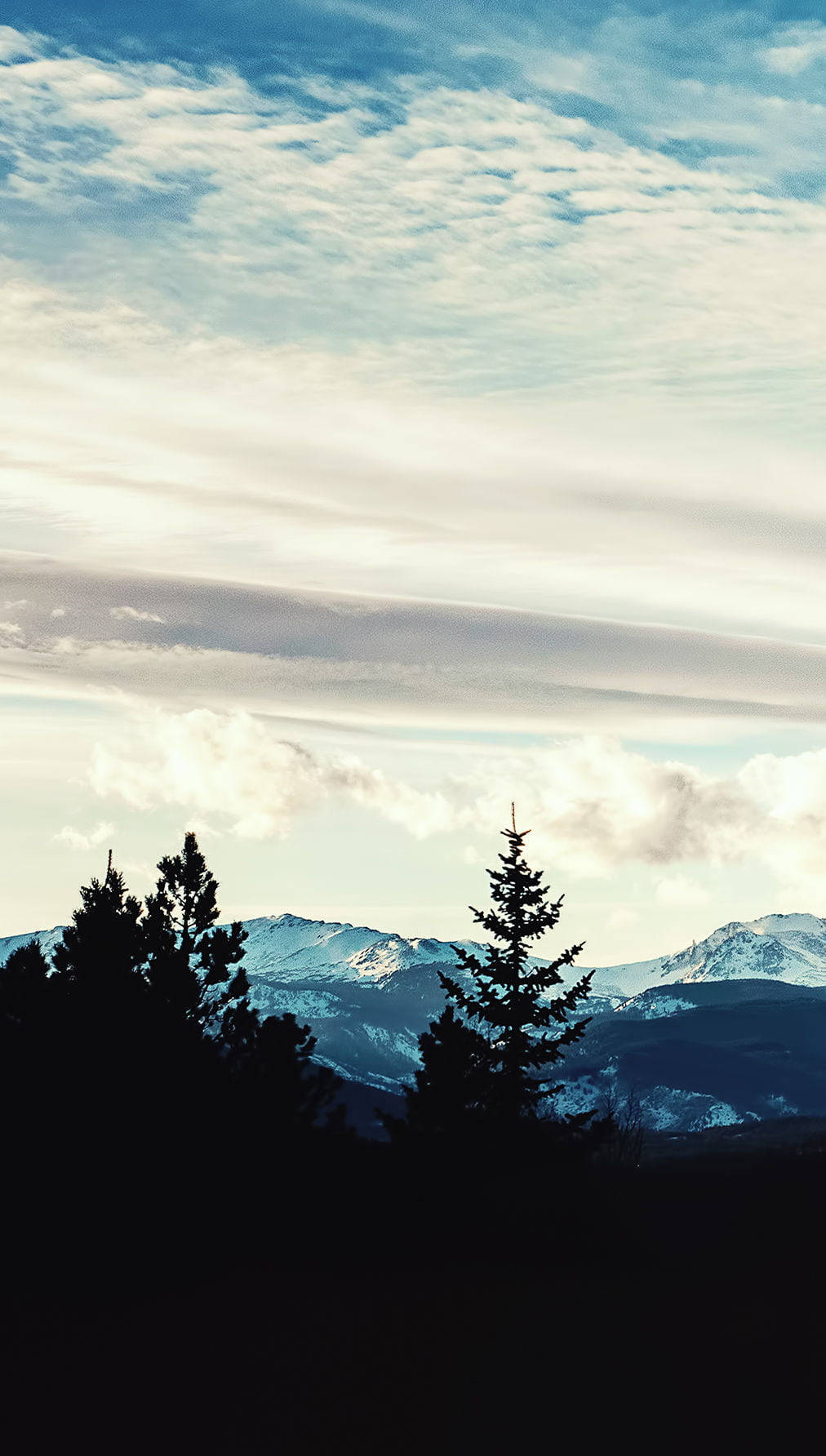 Tranquil Wilderness On Iphone X - Snowy Mountain Forest Scenery Wallpaper