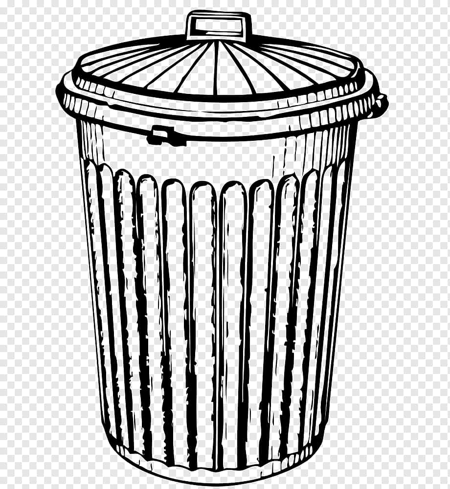 Transparent Line Art Trash Can Clipart Wallpaper