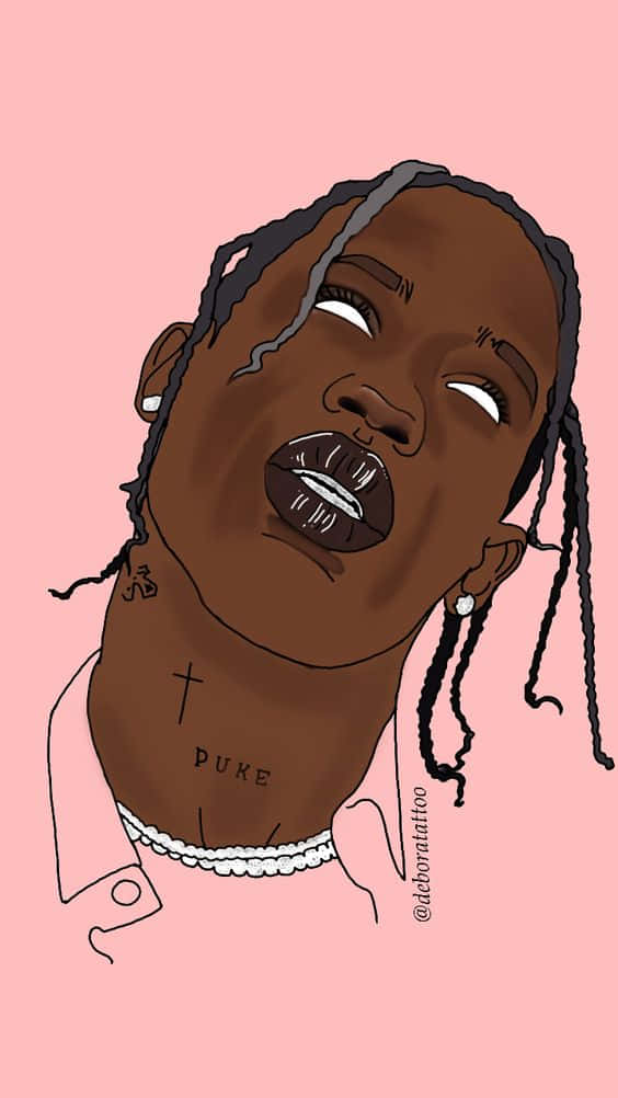 “travis Scott In Animated Form” Wallpaper