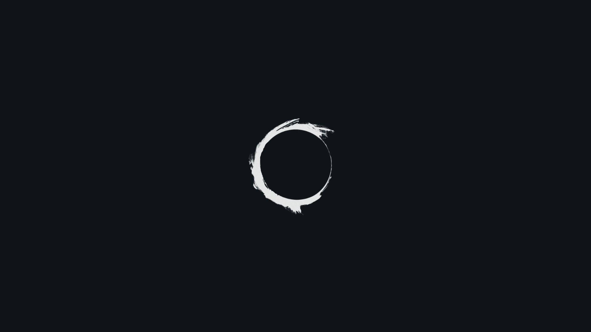 Trending Black Minimalist Ouroboros Design Wallpaper