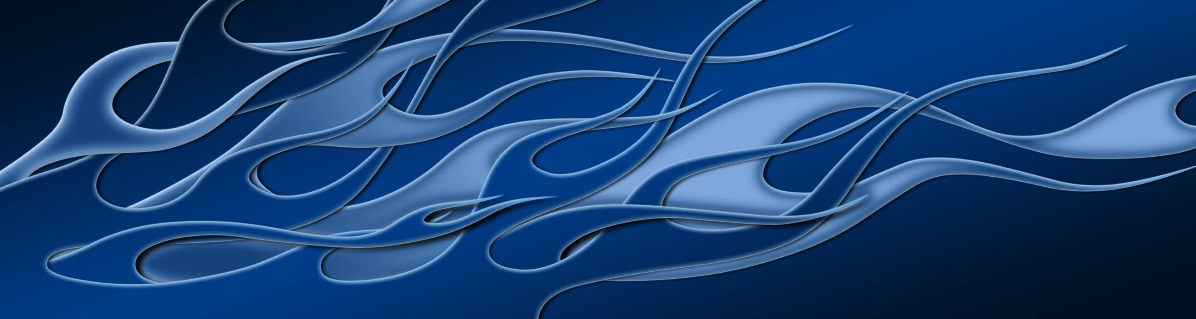 Tribal Blue Flames Wallpaper