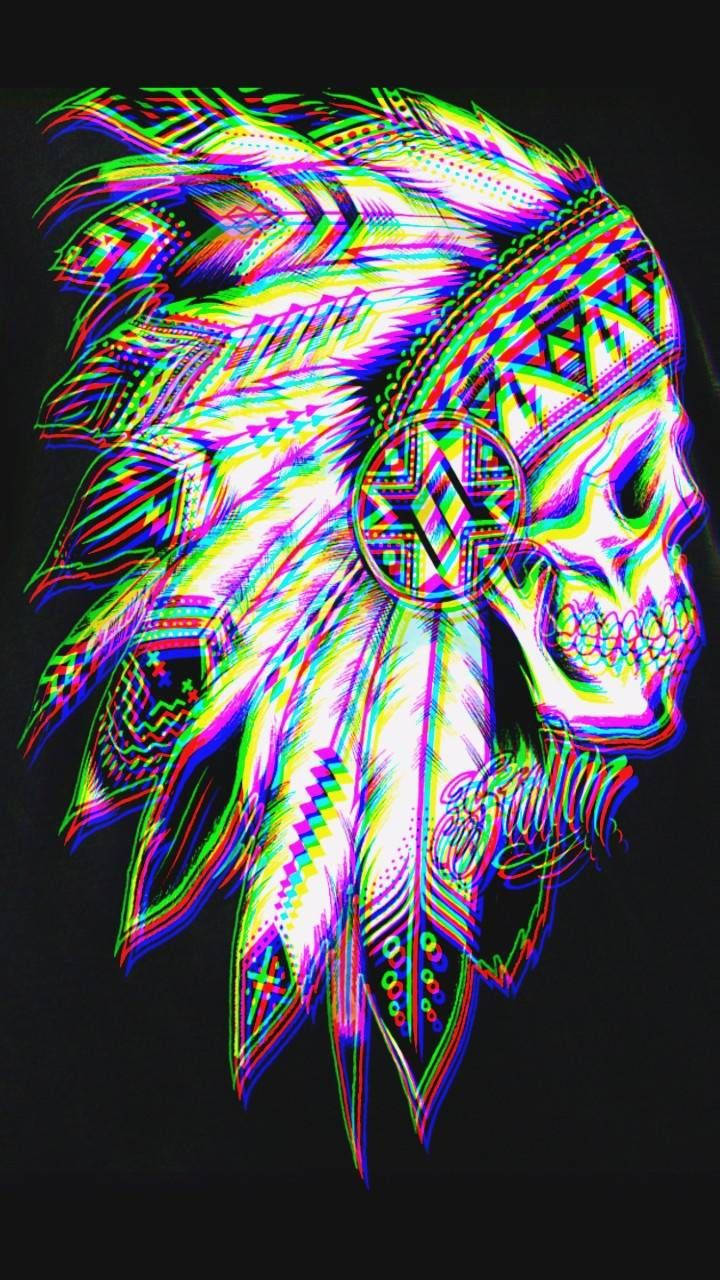 Trippy Dope Skull Art Wallpaper