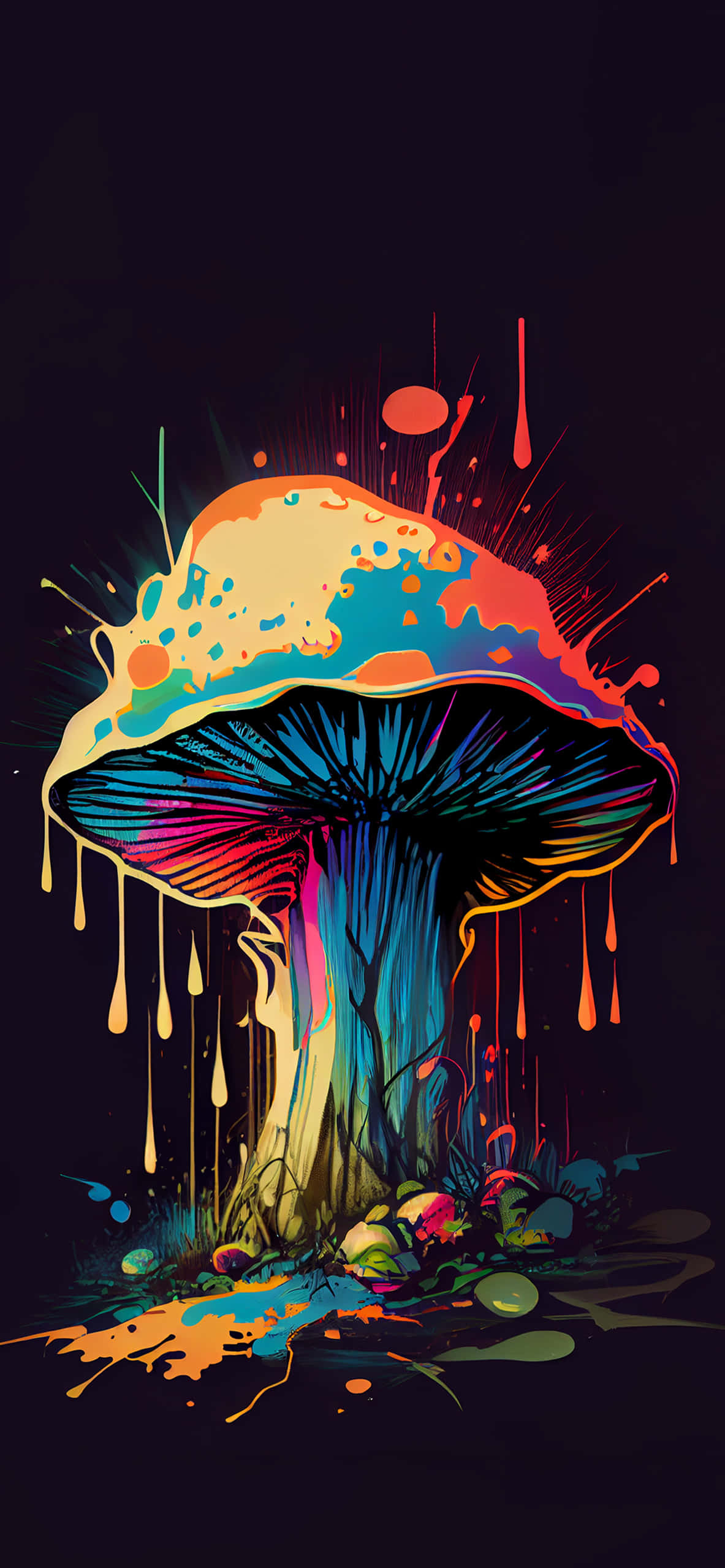 Trippy Mushroom For A Magical Journey Wallpaper