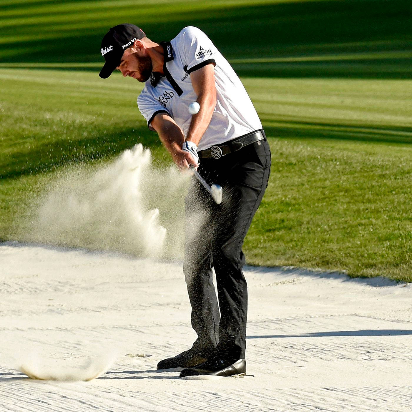 Troy Merritt Hitting Ball And Sand Wallpaper