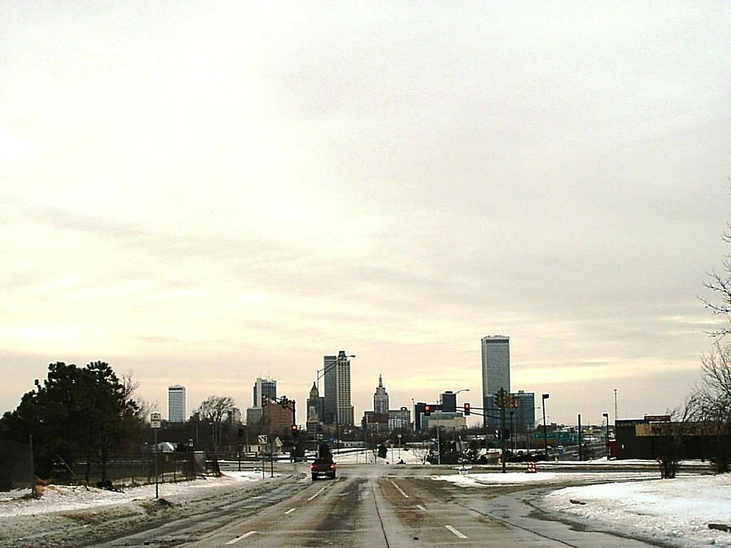 Tulsa Oklahoma Covered In Snow Wallpaper