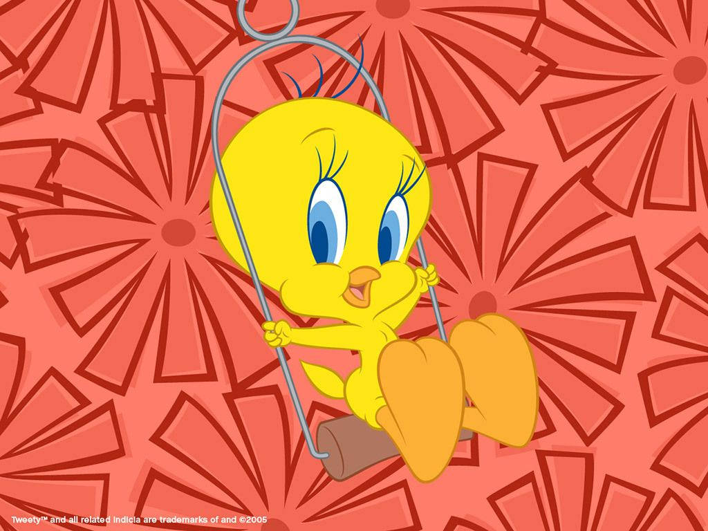 Tweety Bird Swinging Happily Wallpaper