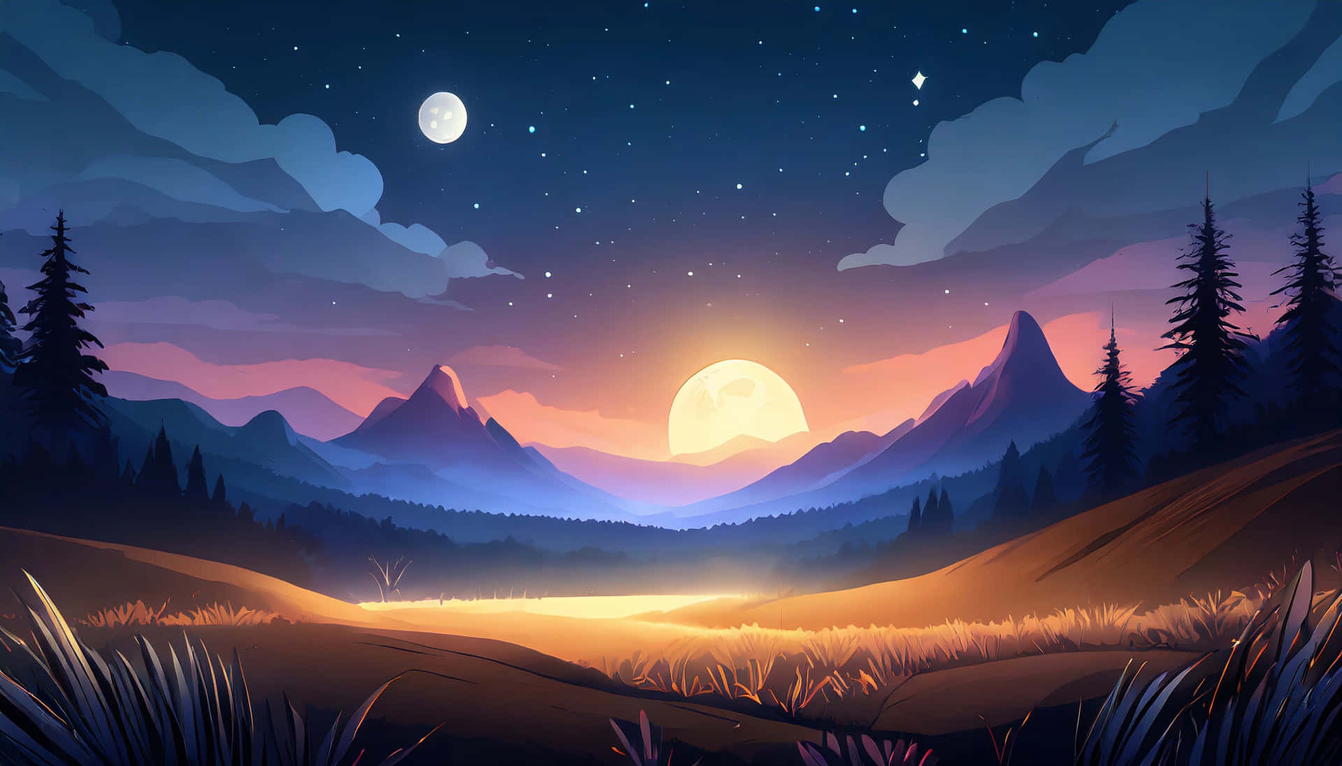 Twilight Mountain Landscape Wallpaper