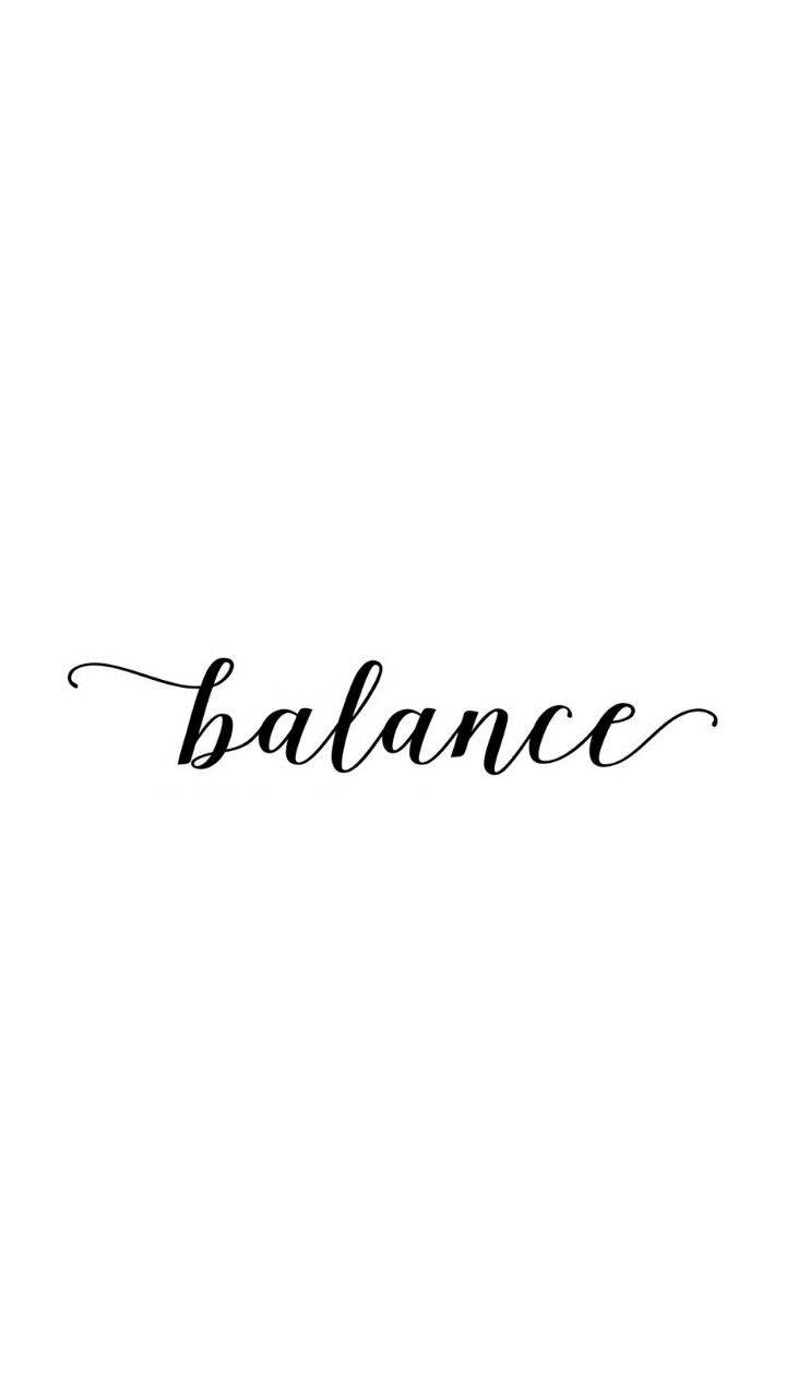 Typography Of Balance White Plain Wallpaper