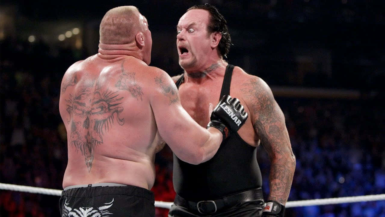 Undertaker Faceoffin W W E Ring Wallpaper