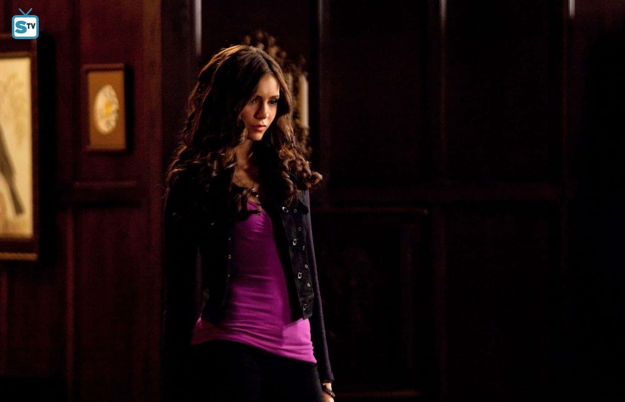 Undying Beauty: Katherine Pierce In Mystic Falls Wallpaper