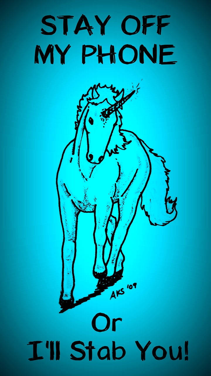 Unicorn Funny Get Off My Phone Wallpaper