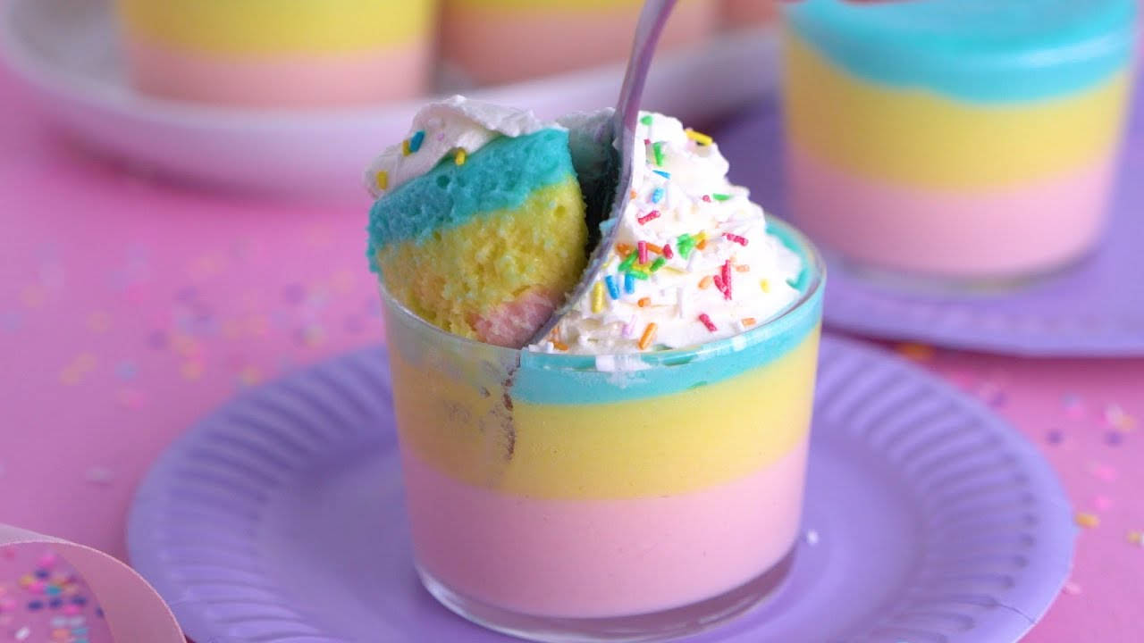 Unicorn Rainbow Marshmallow Mousse Wallpaper