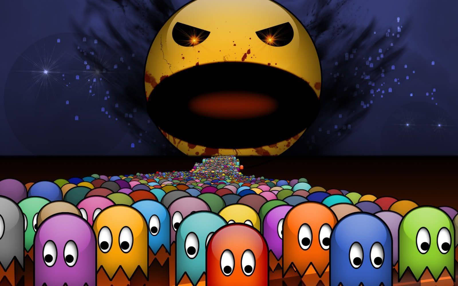 Unique Laptop Murderous Pacman Background Wallpaper