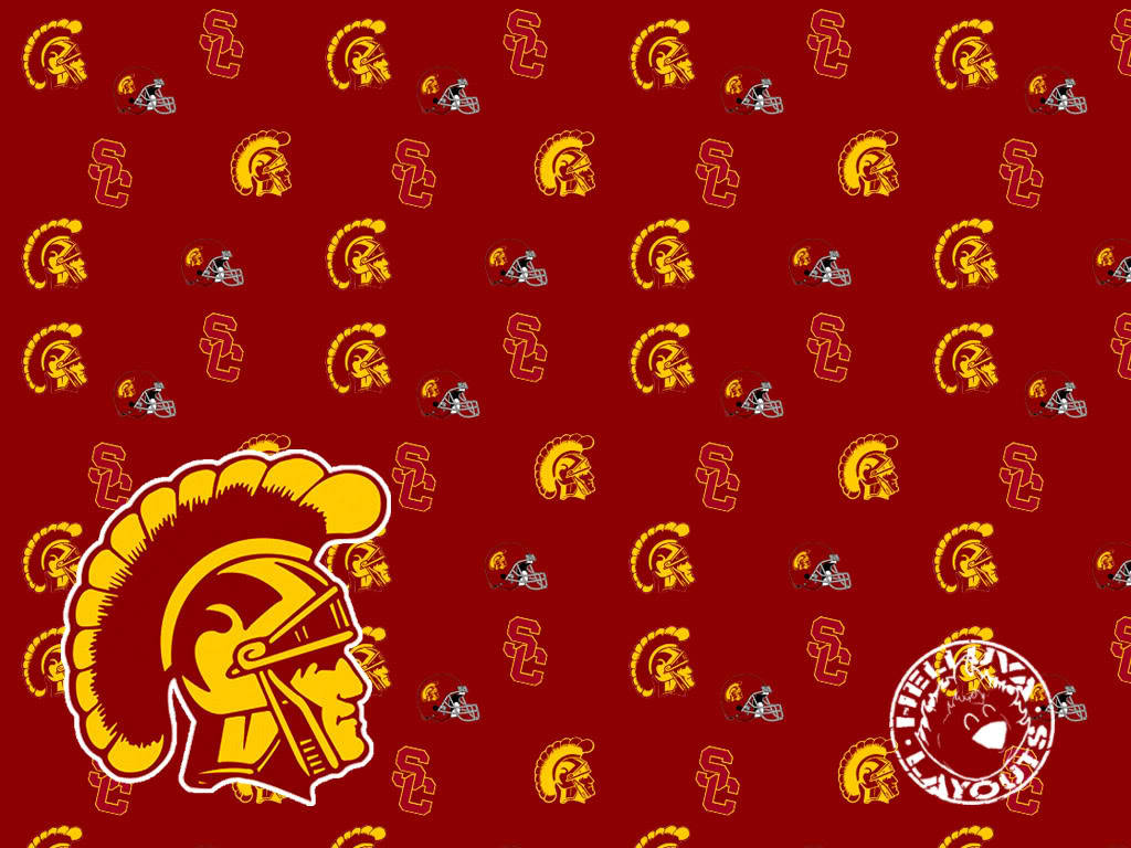 Usc Football Helmet Logo Pattern Wallpaper