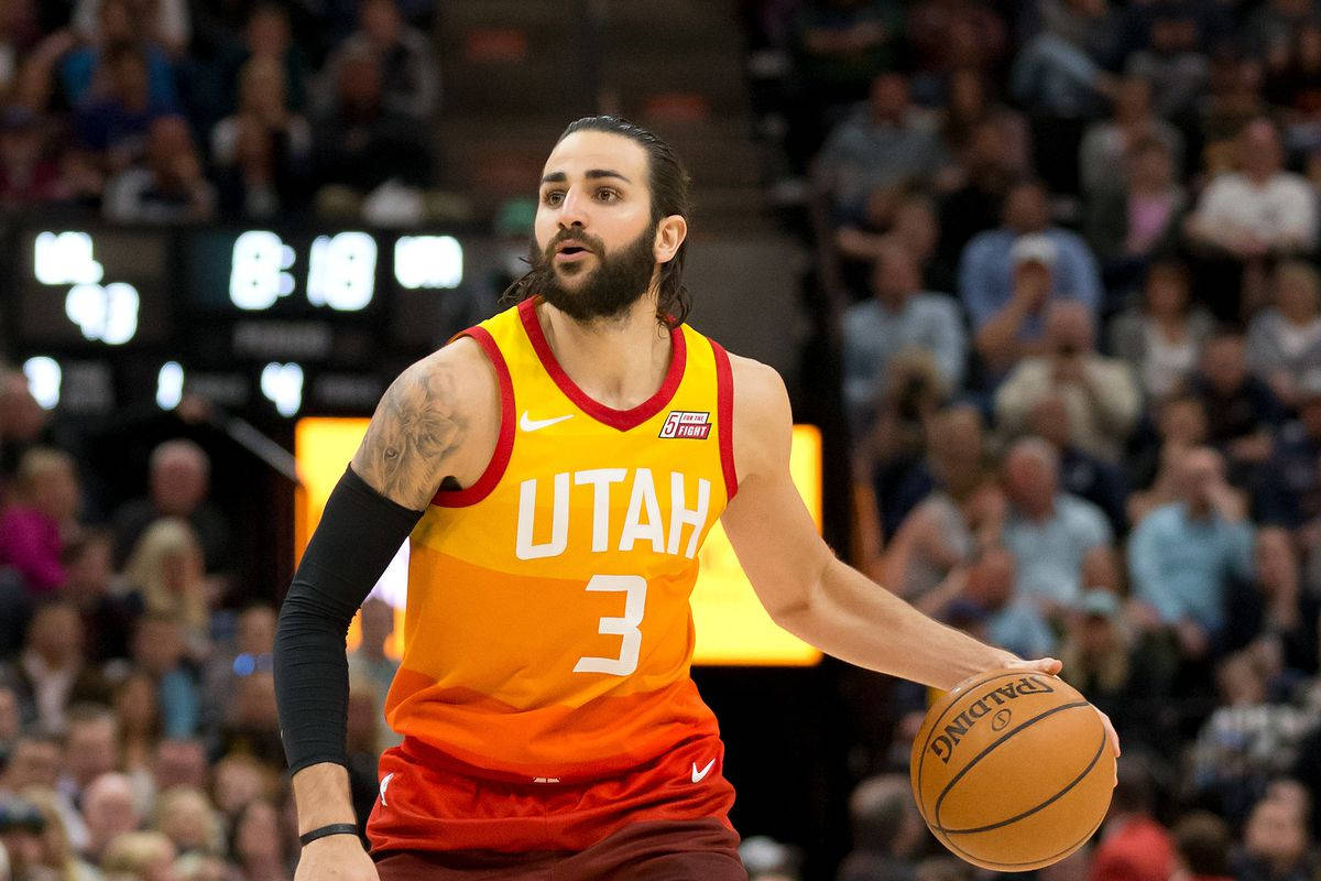 Utah Jazz Ricky Rubio Focus Shot Wallpaper