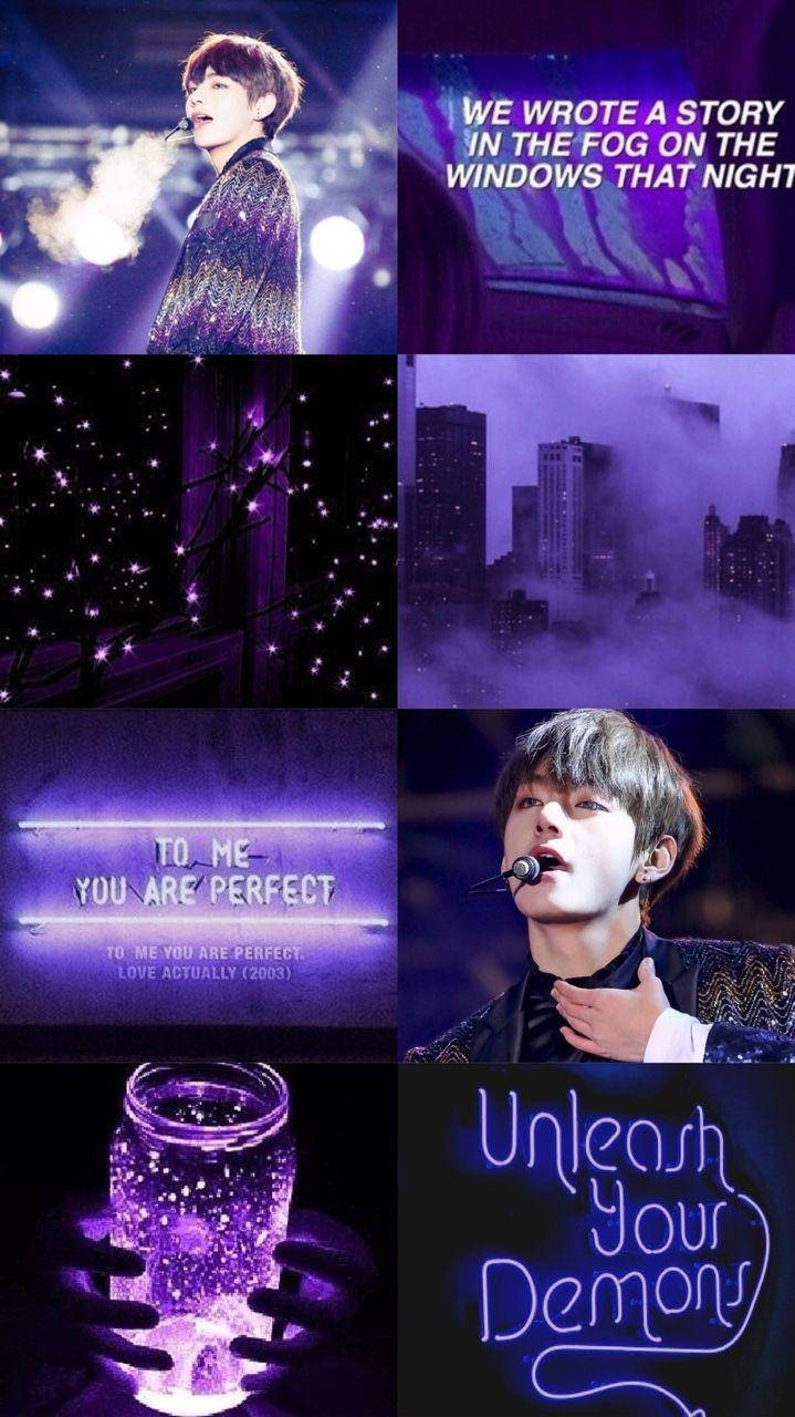 V Photo Grids I Purple You Wallpaper